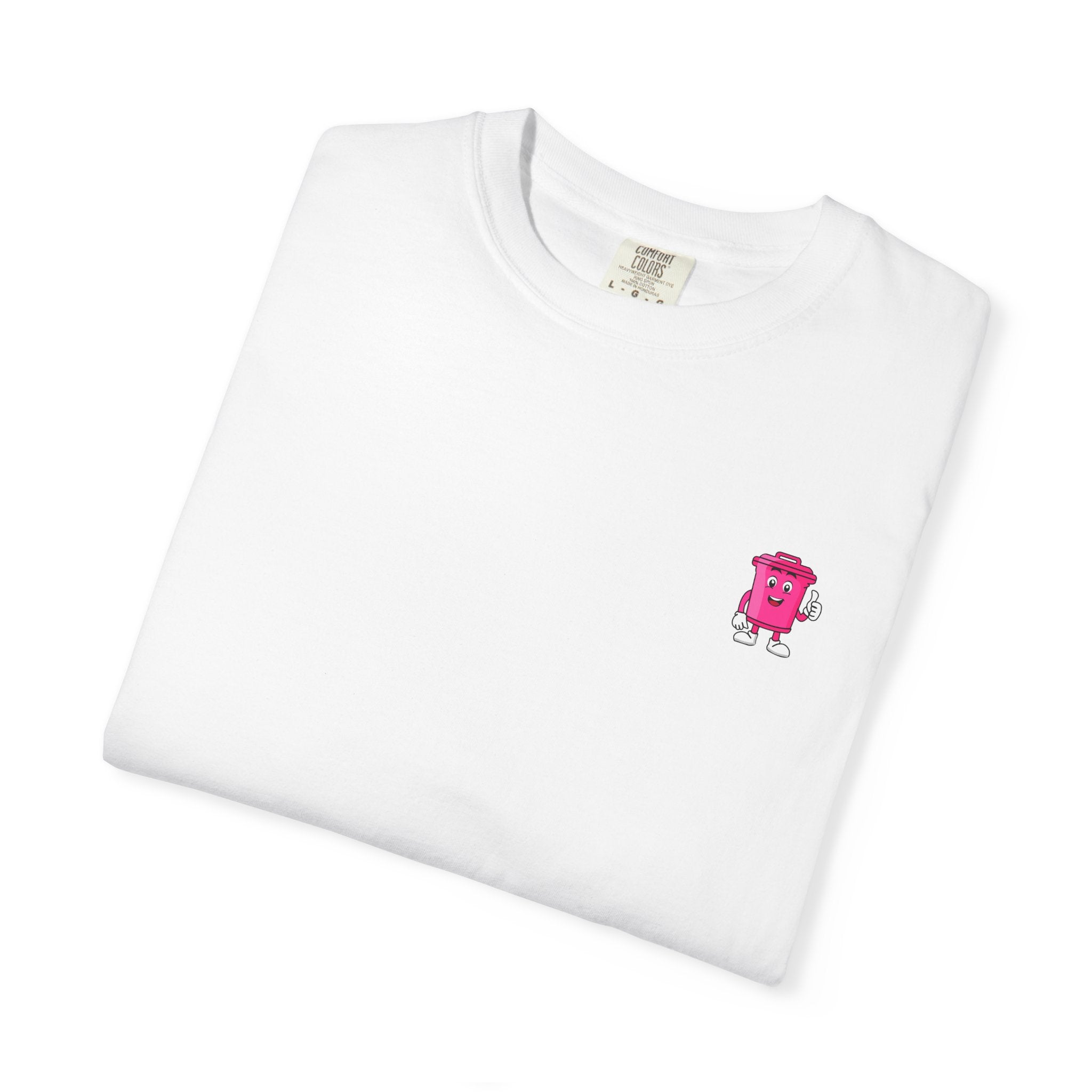 Mr. Clean Cans mountain logo T-shirt | retro stripes, trash can mascot