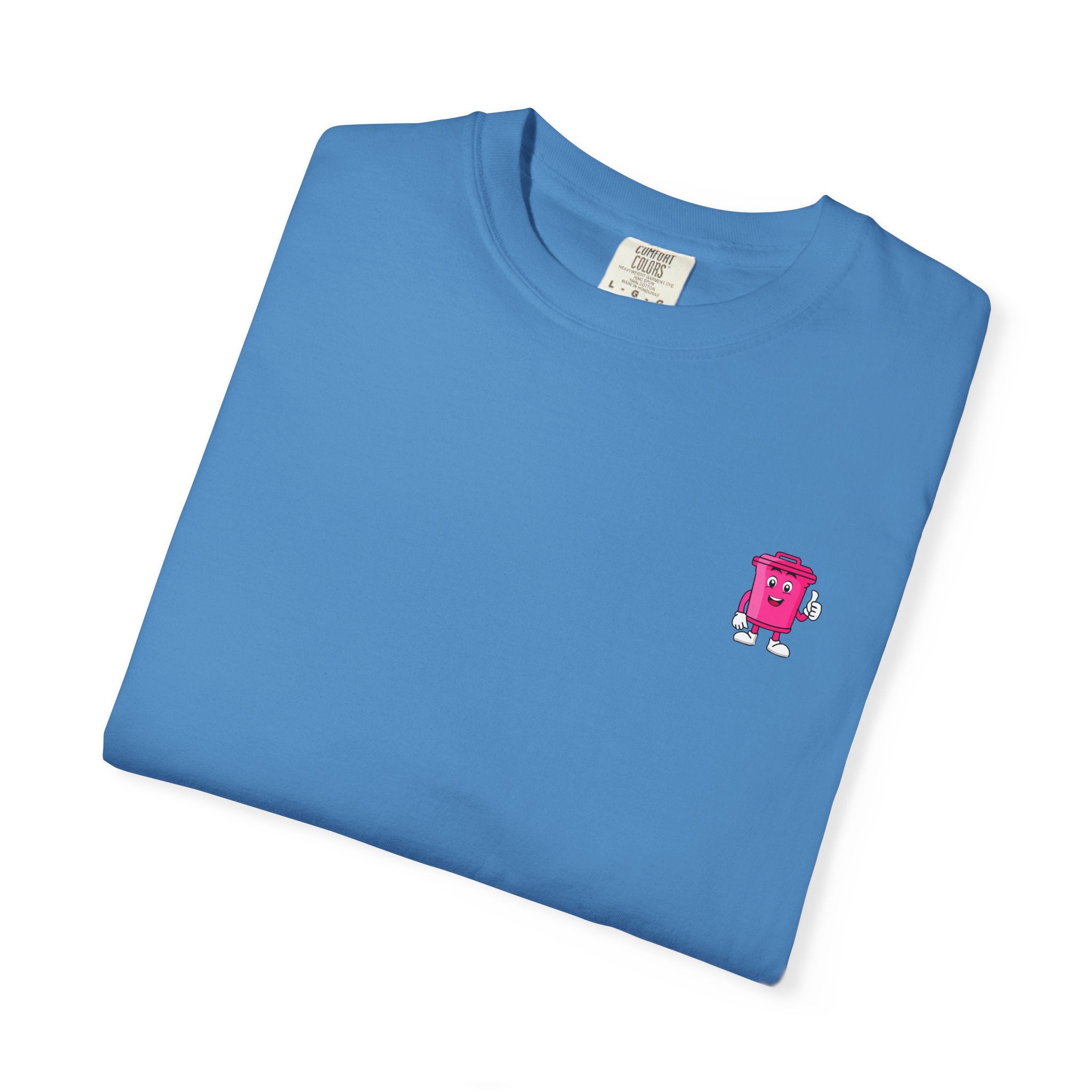 Mr. Clean Cans mountain logo T-shirt | retro stripes, trash can mascot