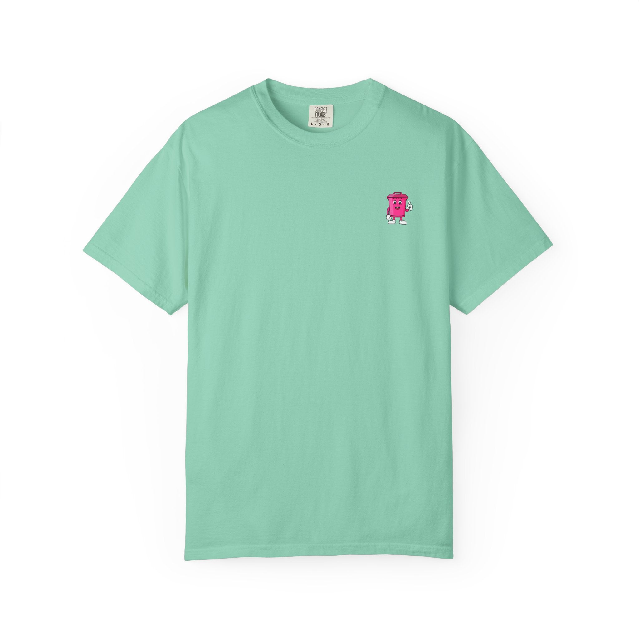 Mr. Clean Cans mountain logo T-shirt | retro stripes, trash can mascot