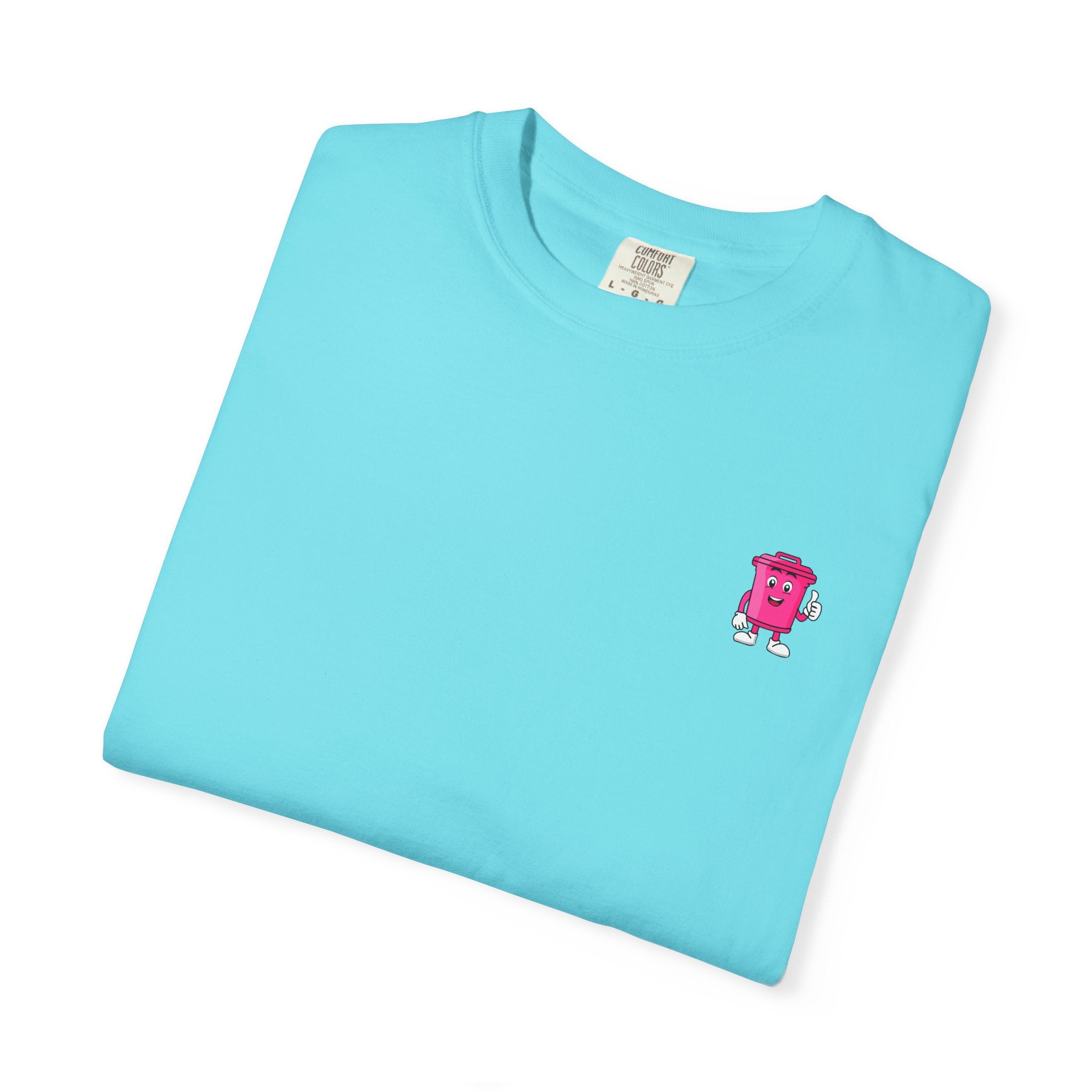 Mr. Clean Cans mountain logo T-shirt | retro stripes, trash can mascot