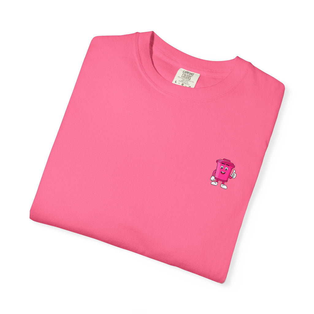 Mr. Clean Cans mountain logo T-shirt | retro stripes, trash can mascot