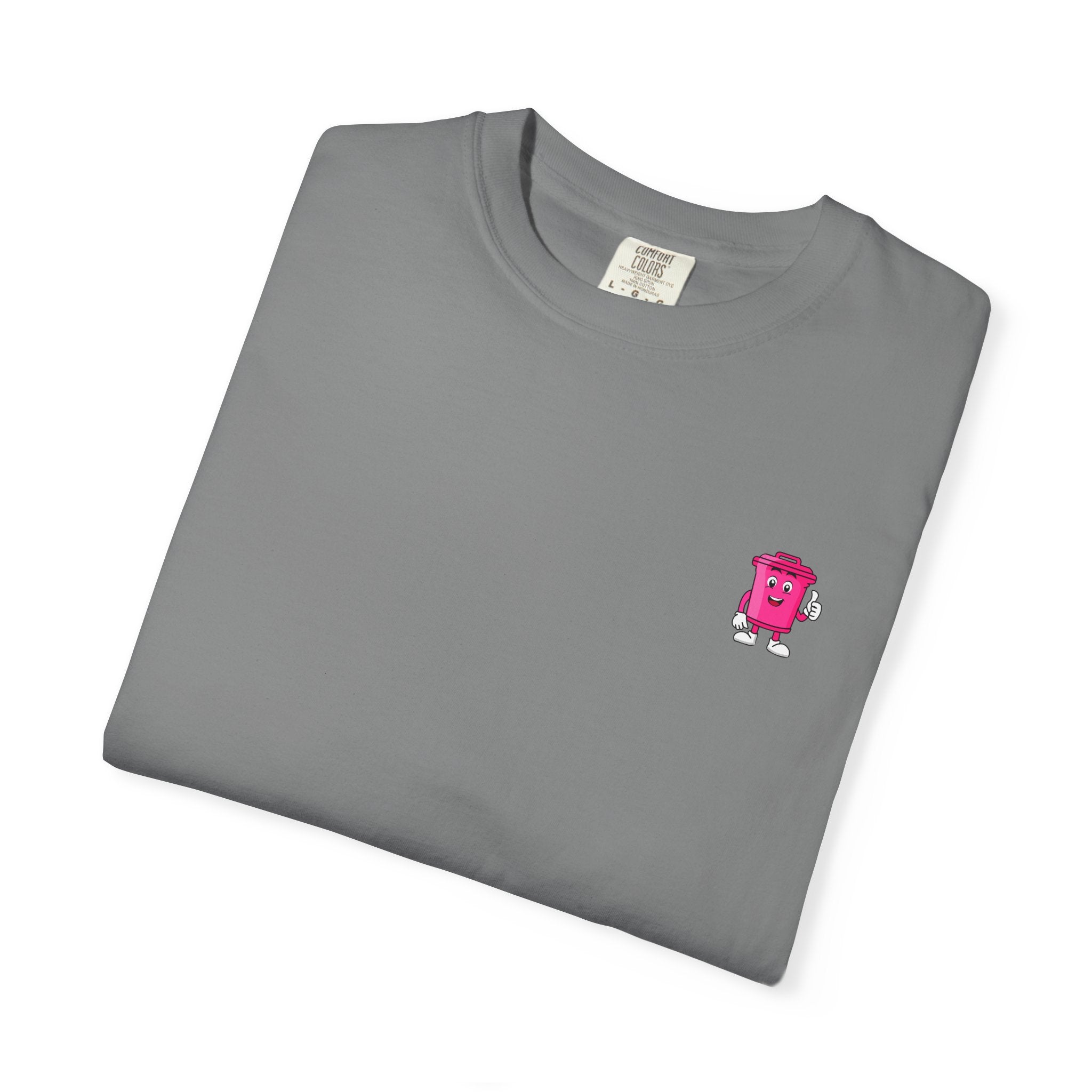 Mr. Clean Cans mountain logo T-shirt | retro stripes, trash can mascot