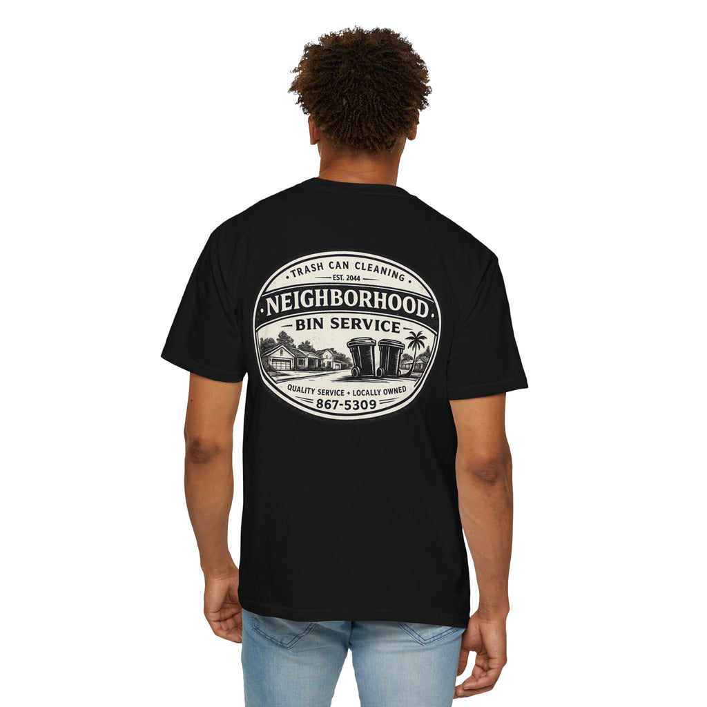 Neighborhood Bin Service T-shirt | Trash Can Cleaning Vintage Logo
