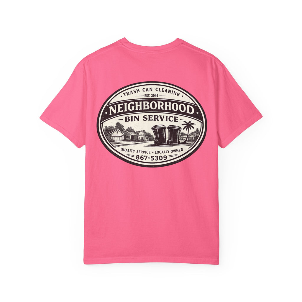Neighborhood Bin Service T-shirt | Trash Can Cleaning Vintage Logo