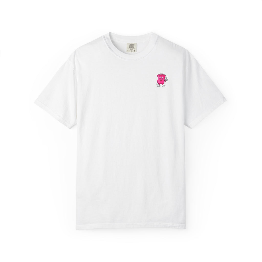 Nice Cans graphic T-shirt | pink blue retro text