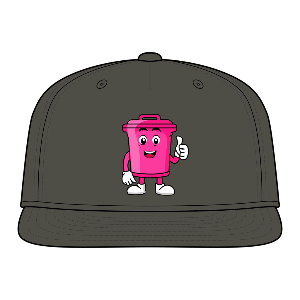 Pink Trash Can Character Cap | Cartoon Garbage Can Snapback
