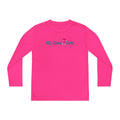 Youth Long Sleeve Tee - 'Mr. Clean Cans' Pink Trash Can Cartoon Back Graphic