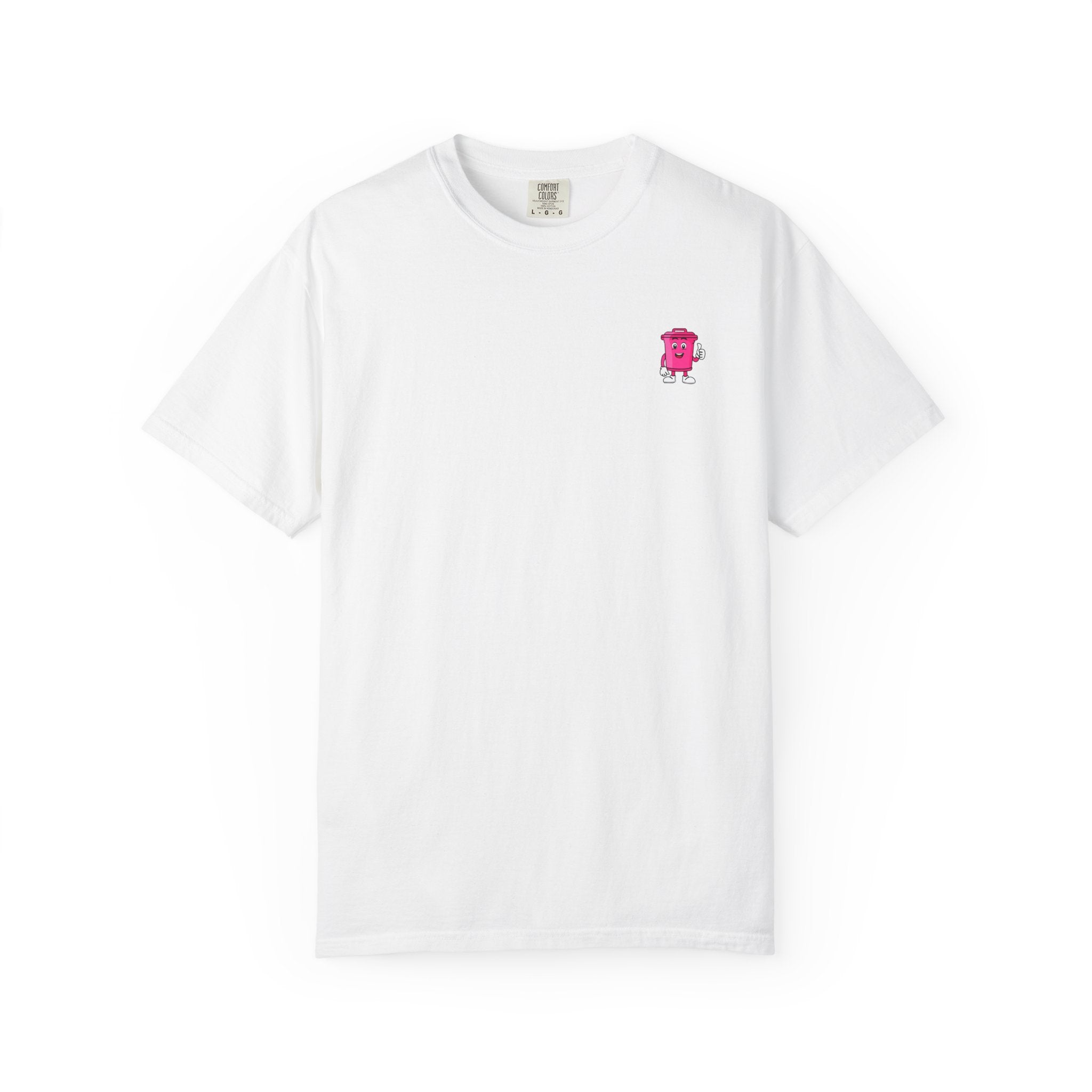 Mr. Clean Cans mountain logo T-shirt | retro stripes, trash can mascot