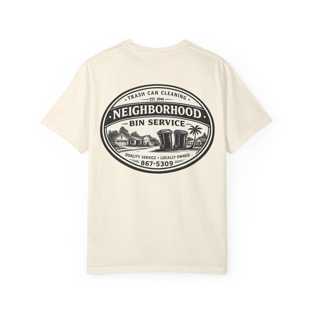 Neighborhood Bin Service T-shirt | Trash Can Cleaning Vintage Logo