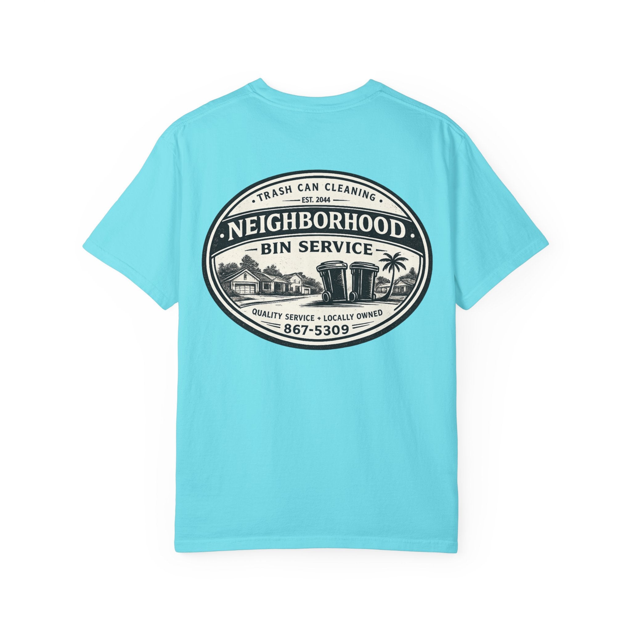 Neighborhood Bin Service T-shirt | Trash Can Cleaning Vintage Logo