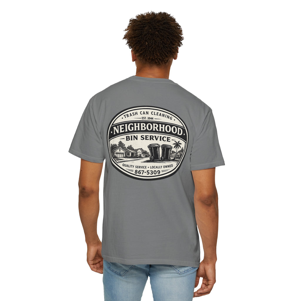 Neighborhood Bin Service T-shirt | Trash Can Cleaning Vintage Logo