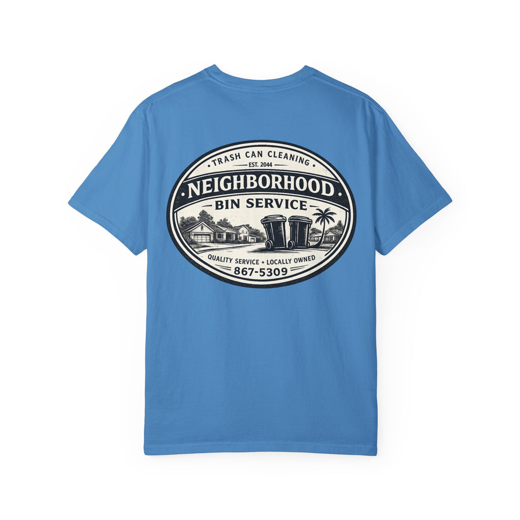 Neighborhood Bin Service T-shirt | Trash Can Cleaning Vintage Logo