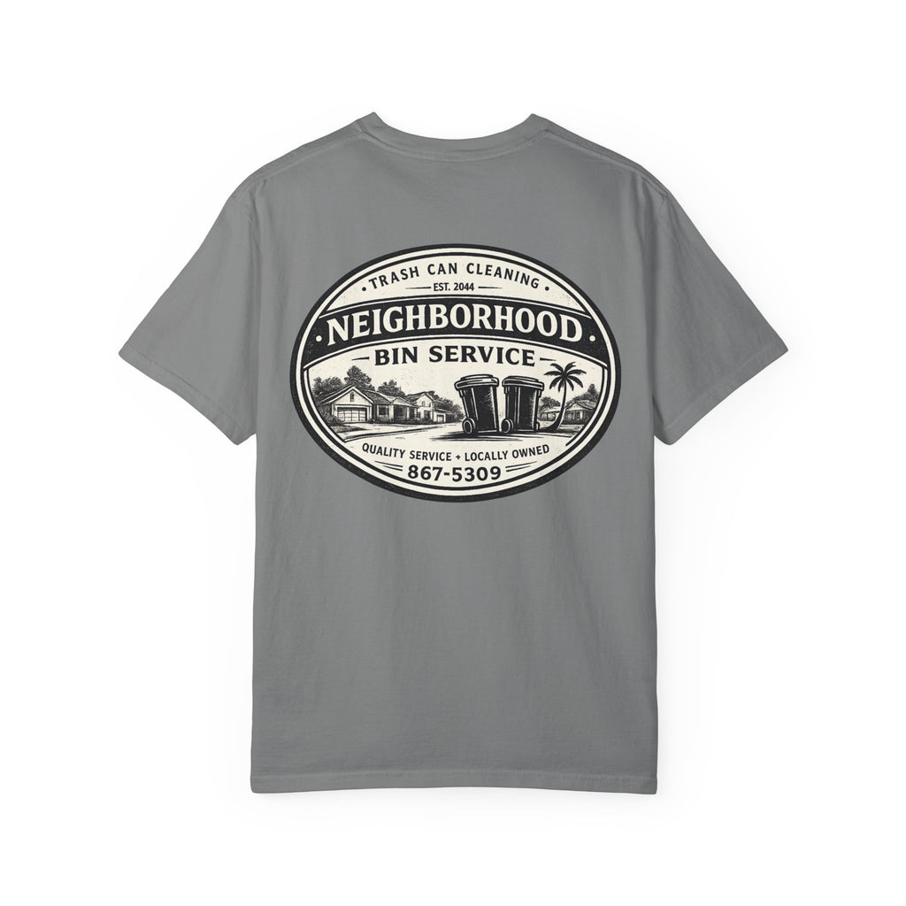 Neighborhood Bin Service T-shirt | Trash Can Cleaning Vintage Logo