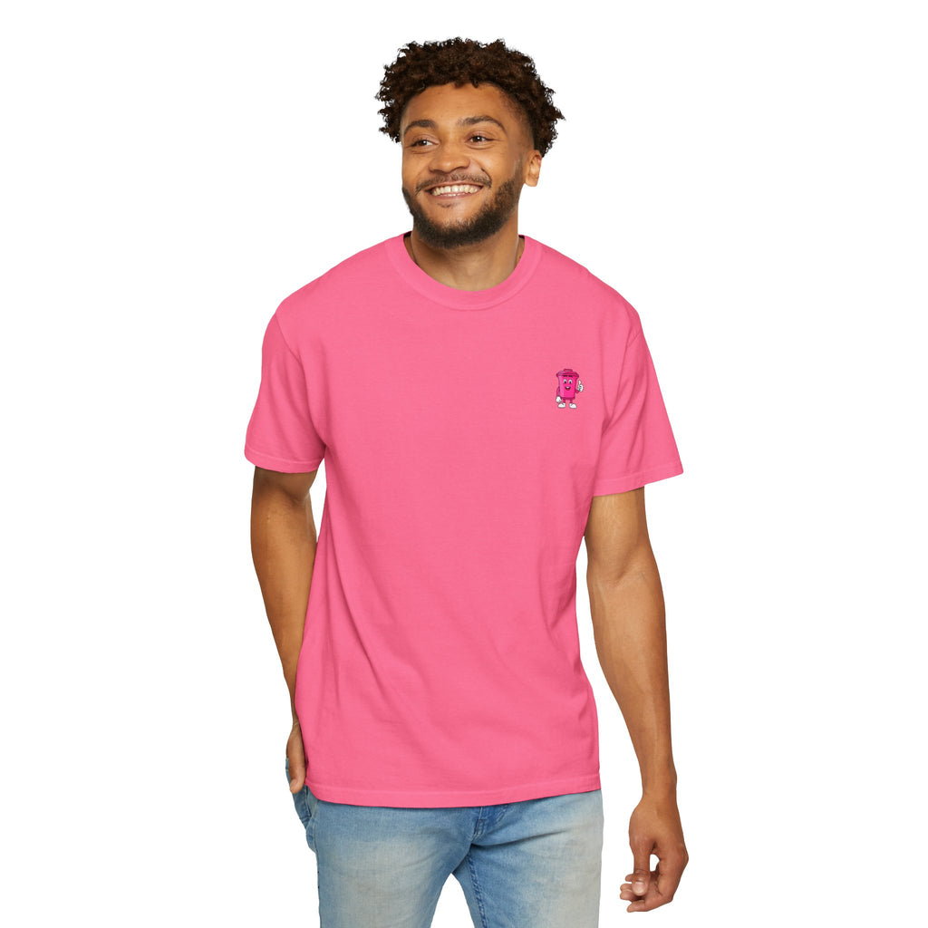 Mr. Clean Cans mountain logo T-shirt | retro stripes, trash can mascot