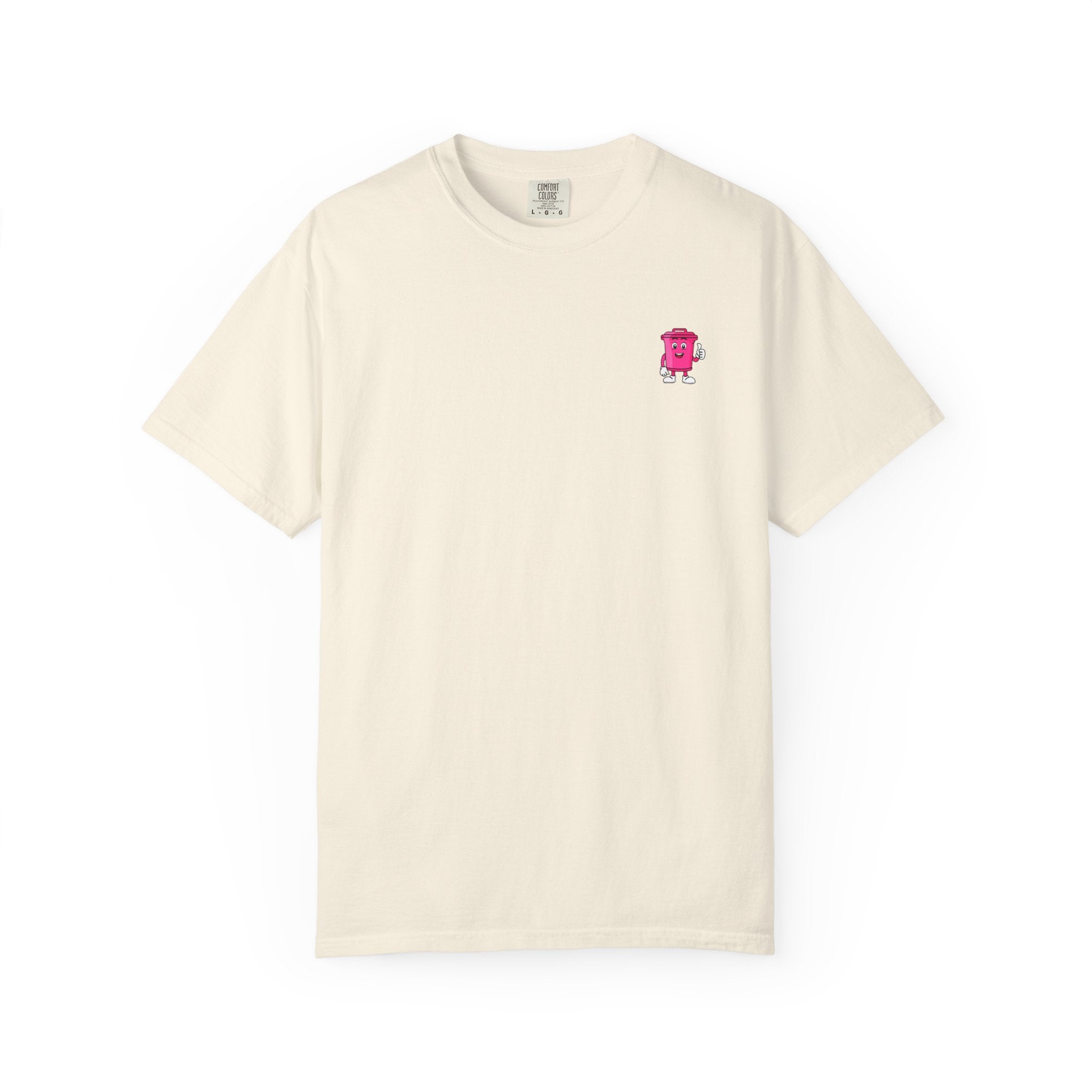 Mr. Clean Cans mountain logo T-shirt | retro stripes, trash can mascot
