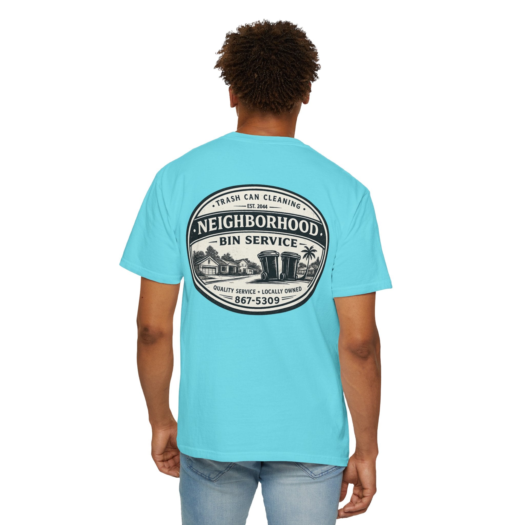 Neighborhood Bin Service T-shirt | Trash Can Cleaning Vintage Logo